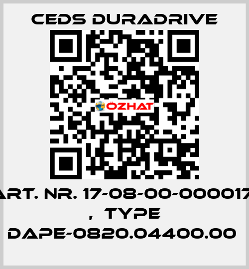 Art. Nr. 17-08-00-000017  ,  type DAPE-0820.04400.00  Ceds Duradrive