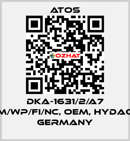 DKA-1631/2/A7 M/WP/FI/NC, OEM, Hydac Germany Atos