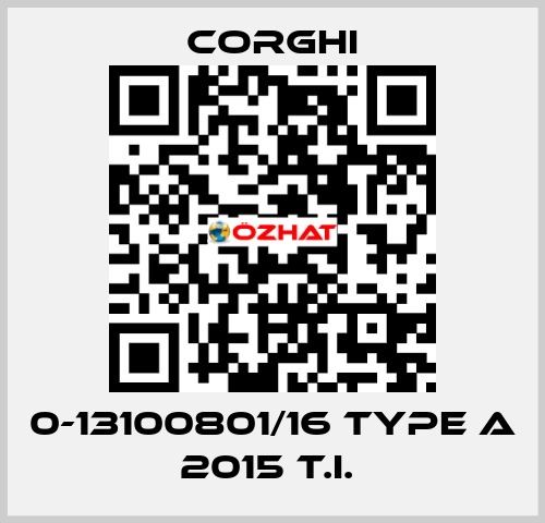 0-13100801/16 Type A 2015 T.I.  Corghi