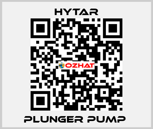 PLUNGER PUMP  Hytar