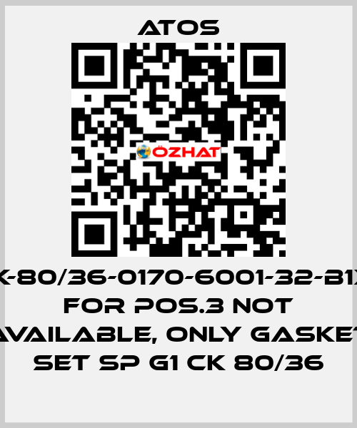 CK-80/36-0170-6001-32-B1X1 for Pos.3 not available, only gasket set SP G1 CK 80/36 Atos