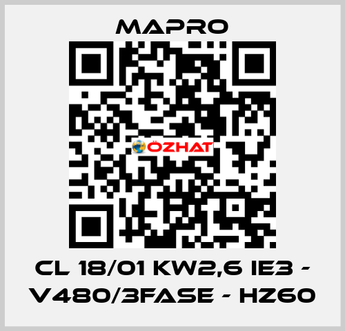 CL 18/01 kW2,6 IE3 - V480/3fase - Hz60 Mapro