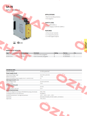 P/N: R1.180.0420.0 Type: SA-IN-S1-K-C DC 24V Wieland Electric