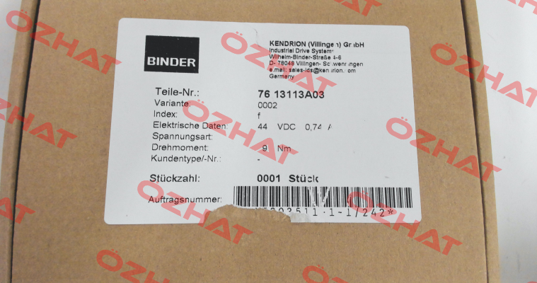 76 13113A03-0002 Binder