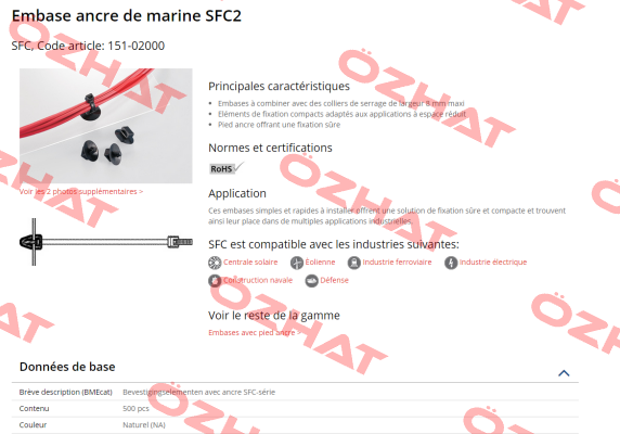 SFC2 PA66 NA 500 (151-02000) (pack 1x500) Hellermann Tyton