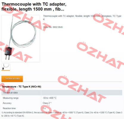 Thermocouple with TC adapter (0602 0645)  Testo