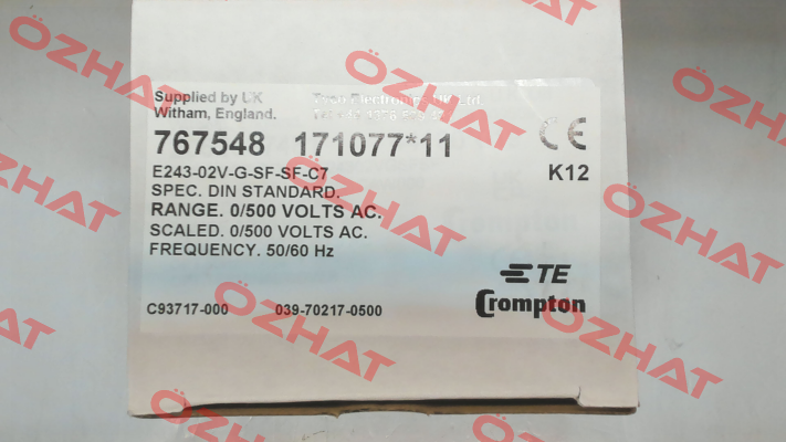 039-70217-0500 CROMPTON INSTRUMENTS (TE Connectivity)