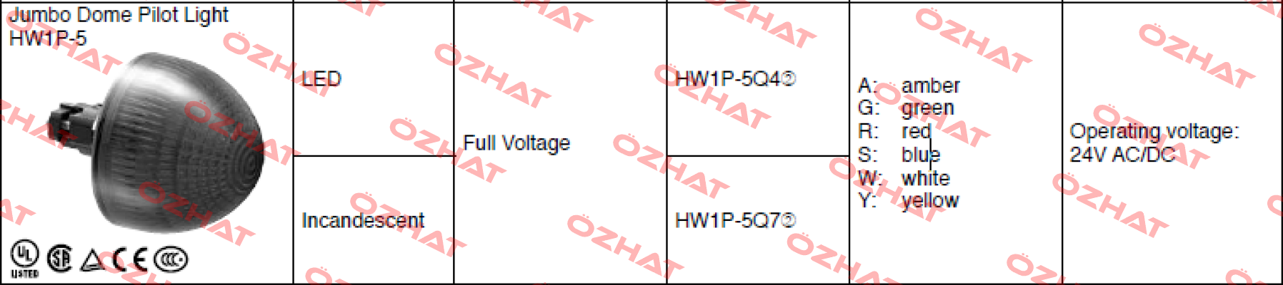 Type  HW1P-5Q4W Idec