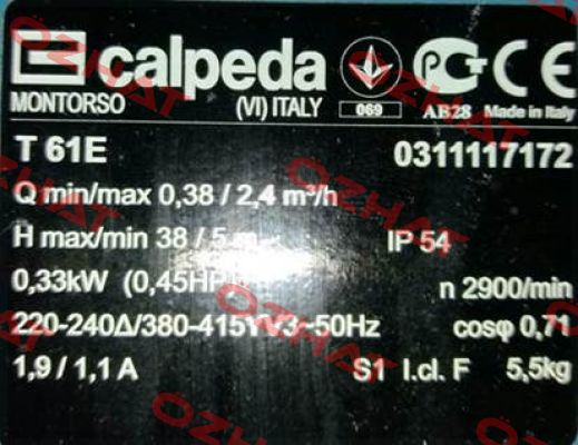 Т 61Е (70020021000) Calpeda