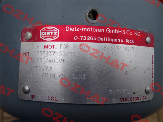 FDR 90S/4P,648131160D  oem  and obsolete  Dietz-Motoren