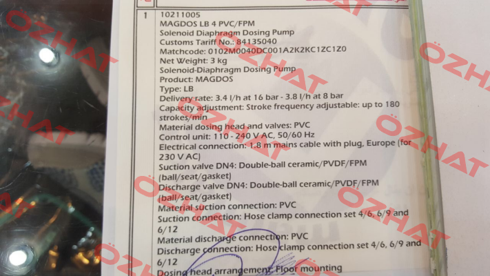 MAGDOS LB 4 PVC/FPM(10211005)  Jesco