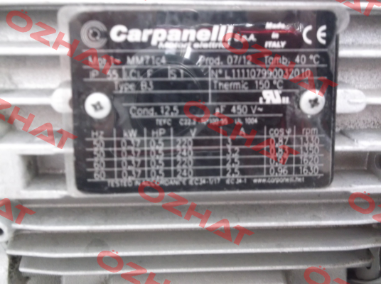 MM71 c 4 Ser. Nr.: L111107990032010 oem  Carpanelli