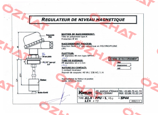 A1.5-PPU-250-SP44 old code, new code ABRPP1, 5"-PPU-L250/12-PP44A  Kübler