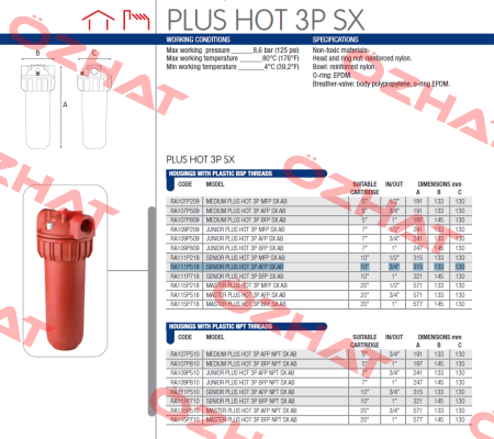 Senior Plus HOT 3P AFP SX AB Atlas Filtri