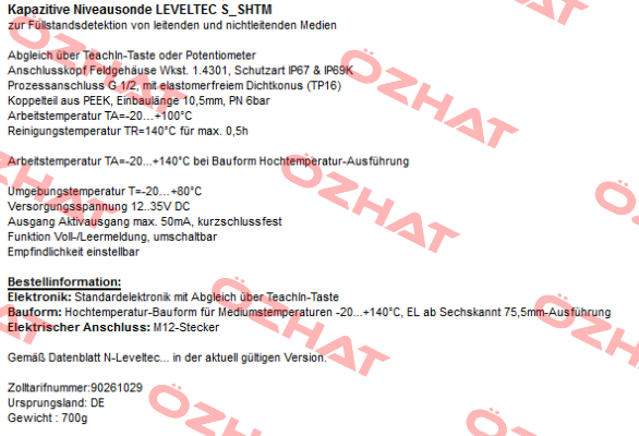  LEVELTEC S-SHTM  Hengesbach