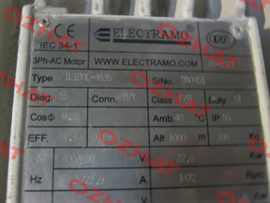 1L180L-4B35 obsolete, replaced by  YX3-180L-4  Electramo