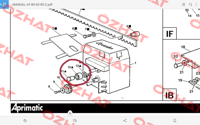 Counter roll for Aprimatic AT80 Z16  Aprimatic