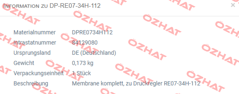 DP-RE07-34H-112  (Membrane zu Druckregler RE07-34H-112)  STASTO