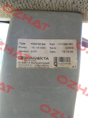 KS20.02 Set (T11-000-791) obsolete, replacement H11-004-446  Konvekta