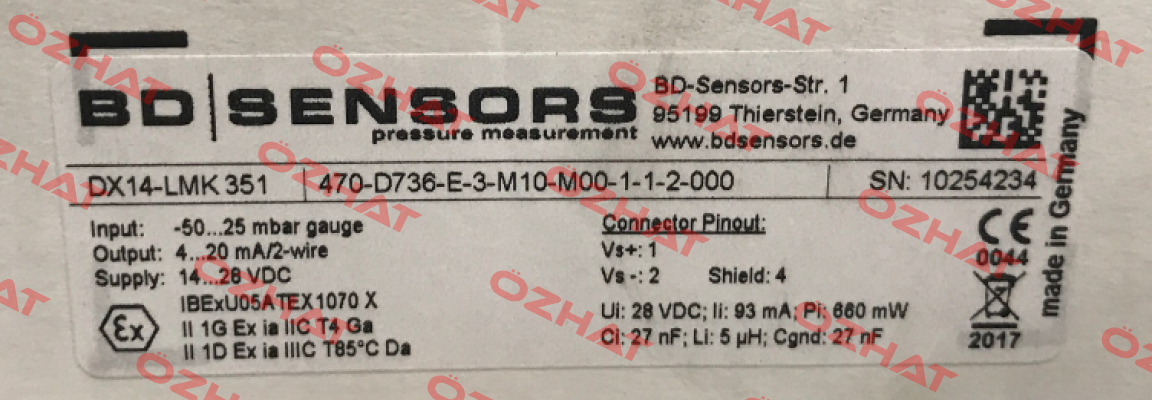 470-D736-E-3-M10-M00-1-1-2-000  Bd Sensors