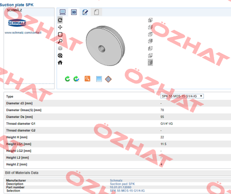 SPK 55 MOS EPDM-15 G1/4-IG Schmalz