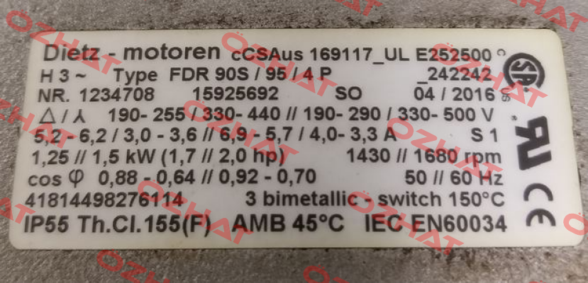 FDR90S/95/4P (OEM) Dietz-Motoren