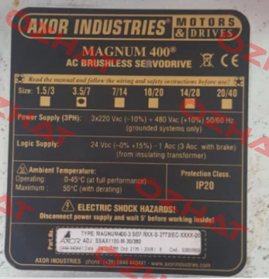 MAGNUM 400 old code / new code 93811310 Axor Industries