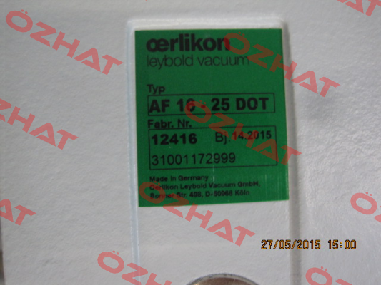 12416  AF 16 - 25 DOT  Auspuff-Filter  Anschluss DN 25KF Leybold