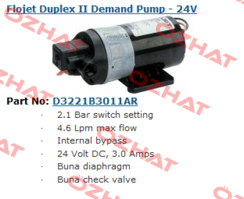 D3221B3011AR  Flojet Pump