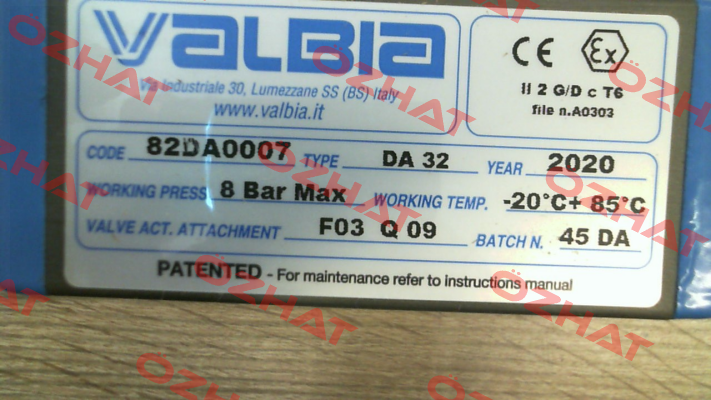 82DA0007, Type: DA 32 Valbia