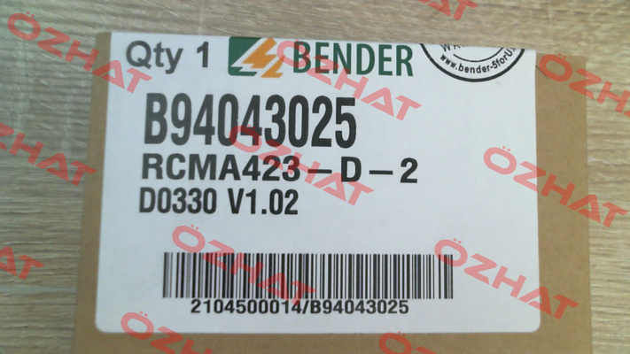 P/N: B94043025, Type: RCMA423-D-2 Bender