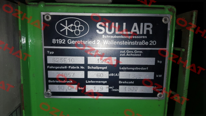 Grundplatine für S25 E10  Sullair