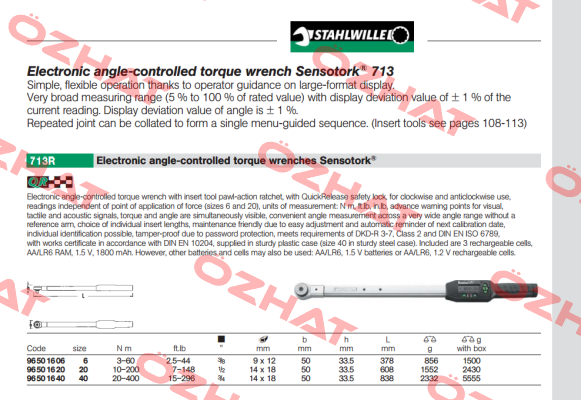 P/N: 96501606 Type: 713R/6   Stahlwille