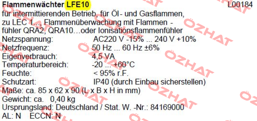 LFE10 (L00184) Siemens (Landis Gyr)