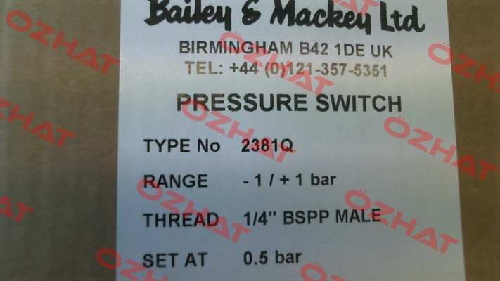 Type 2381Q (05 87940 165) Bailey & Mackey