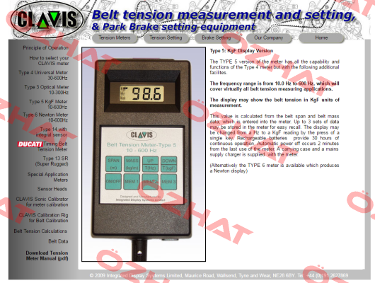 Type 5 acoustic belt meter  Clavis