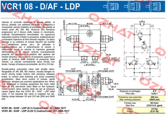 VCR1 08-D/AF-LDP (8:1) Brevini