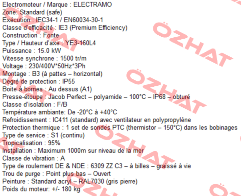 IEC34-1 / EN60034-30-1  Electramo