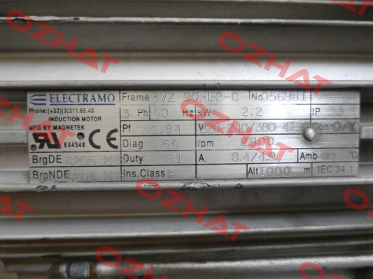 3VZ 90-L2-C not available, can be replaced by complete motor AP2.20D2N23 Electramo