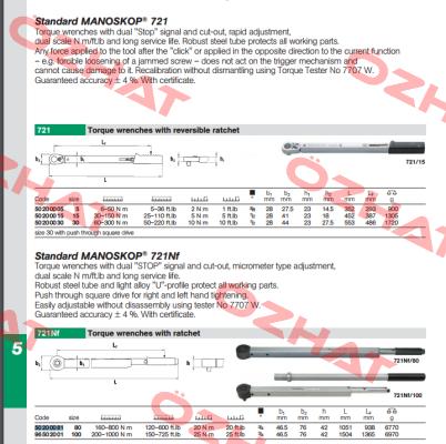 P/N: 50200081 Type: 721NF/80  Stahlwille